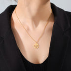 Dawapara India Tamil Om Symbol with Trident Pendant Stainless Steel Necklace Om Shiva Symbol Yoga Vintage Talisman