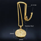 SAINT MICHAEL PROTECT US Archangel Stainless Steel Necklaces Chain Men/Women Gold Color Choker Necklace Jewelry joyas