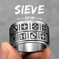 Fidget Sieve Ring — Stainless Steel