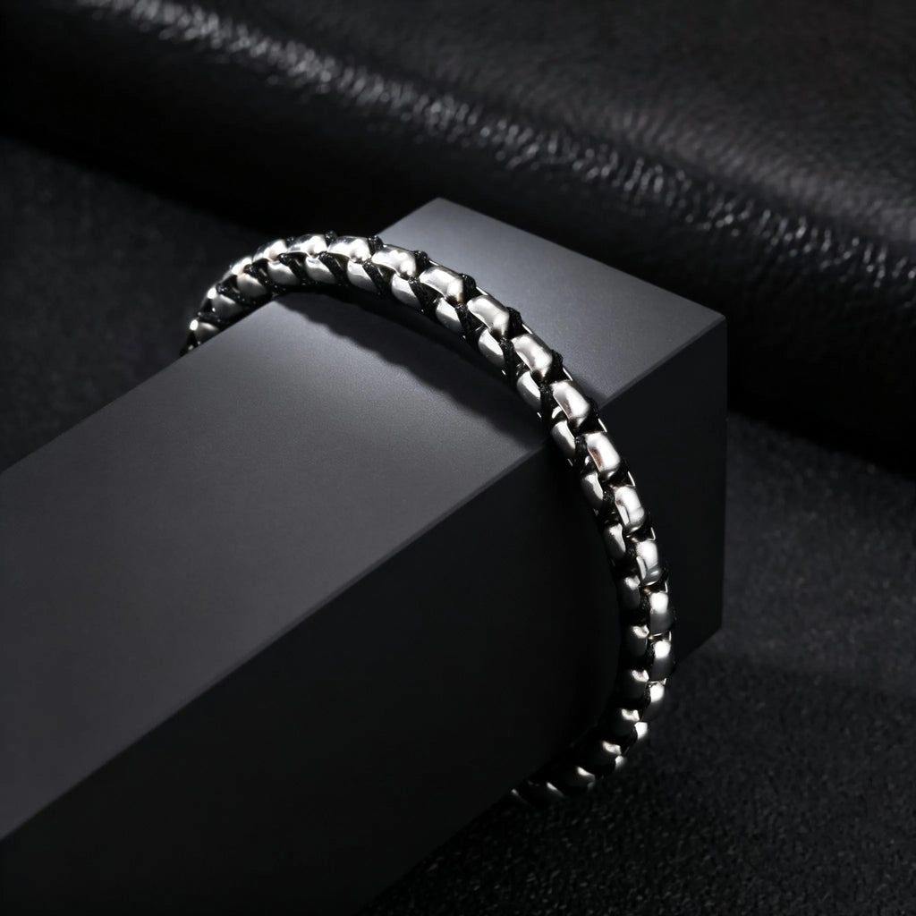 Twisted Rope Chain Link Bracelet — Stainless Steel