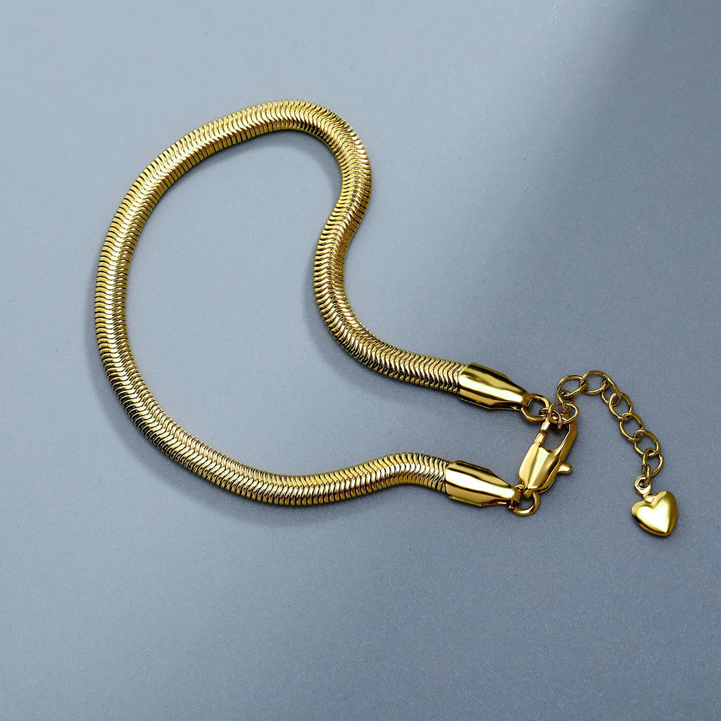 Gold Snake Bracelet Adjustable Statement