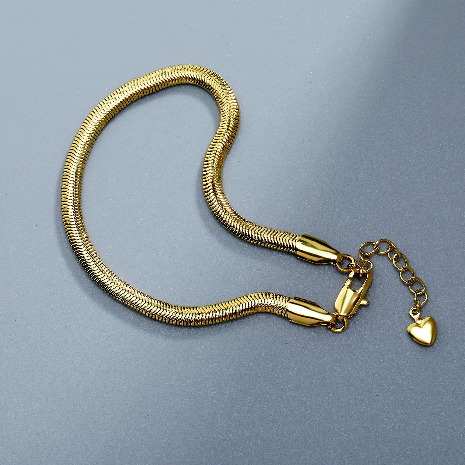 Gold Snake Bracelet Adjustable Statement