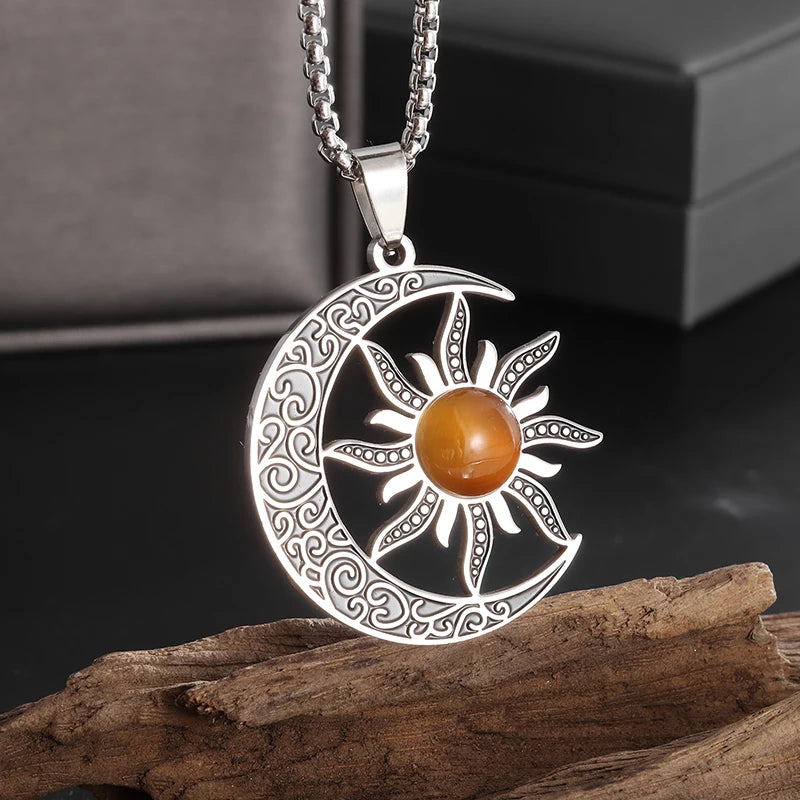 Celtic Witch Knot Pendant Necklace — Steel