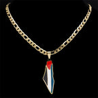 Israel-Palestine Map Pendant Necklace — Gold-Tone