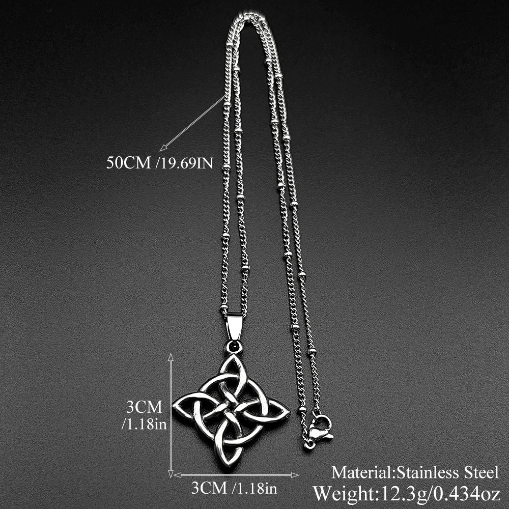 Celtic Witches Knot Necklace — Stainless Steel