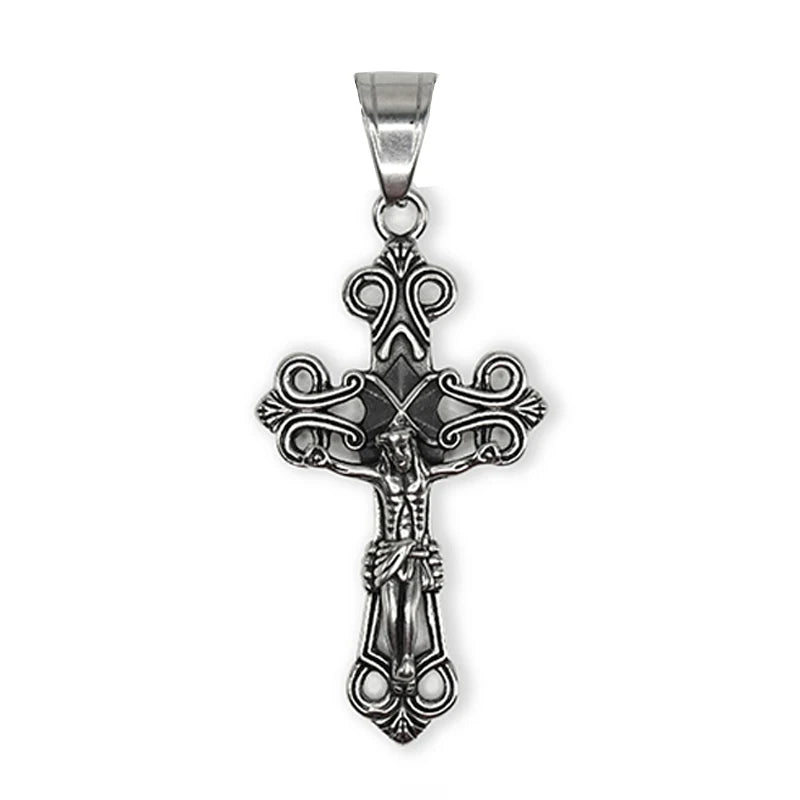 Classic St. Michael Cross Necklace — Stainless Steel