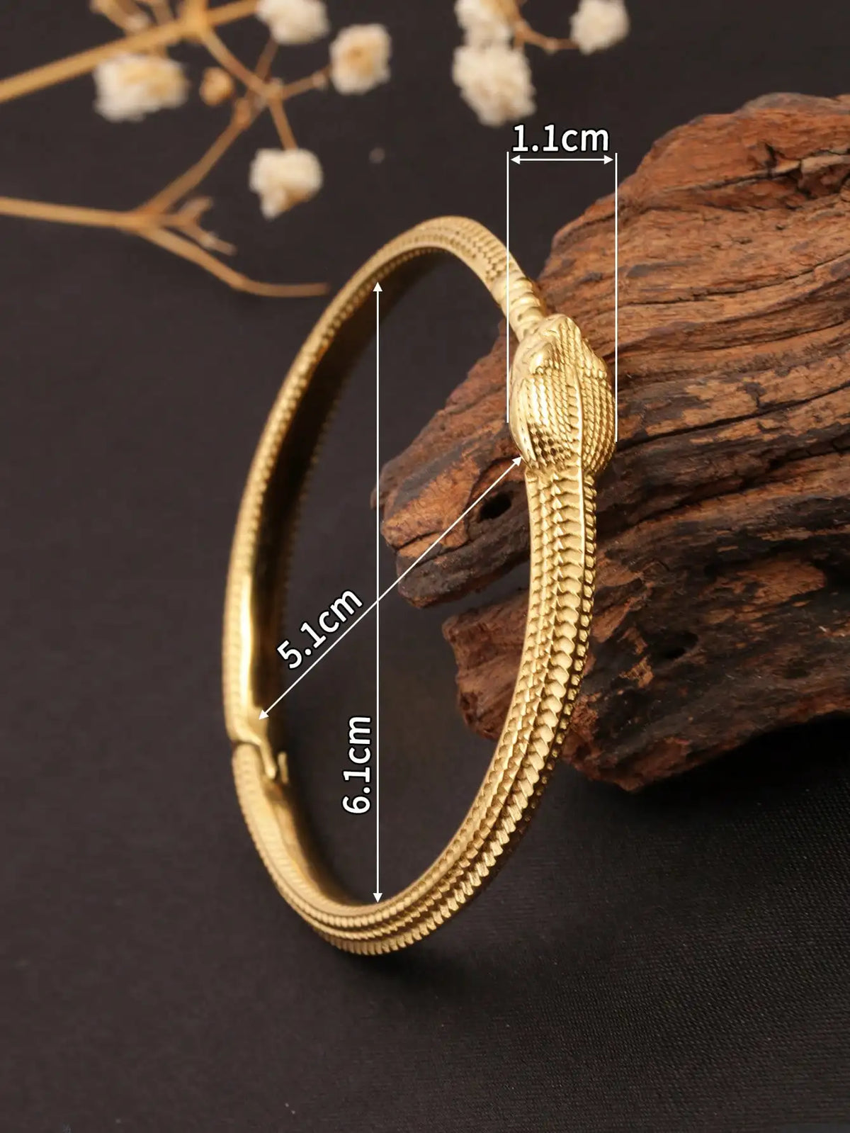 Vintage Snake Bracelet 61mm — Gold-Tone, Stainless Steel