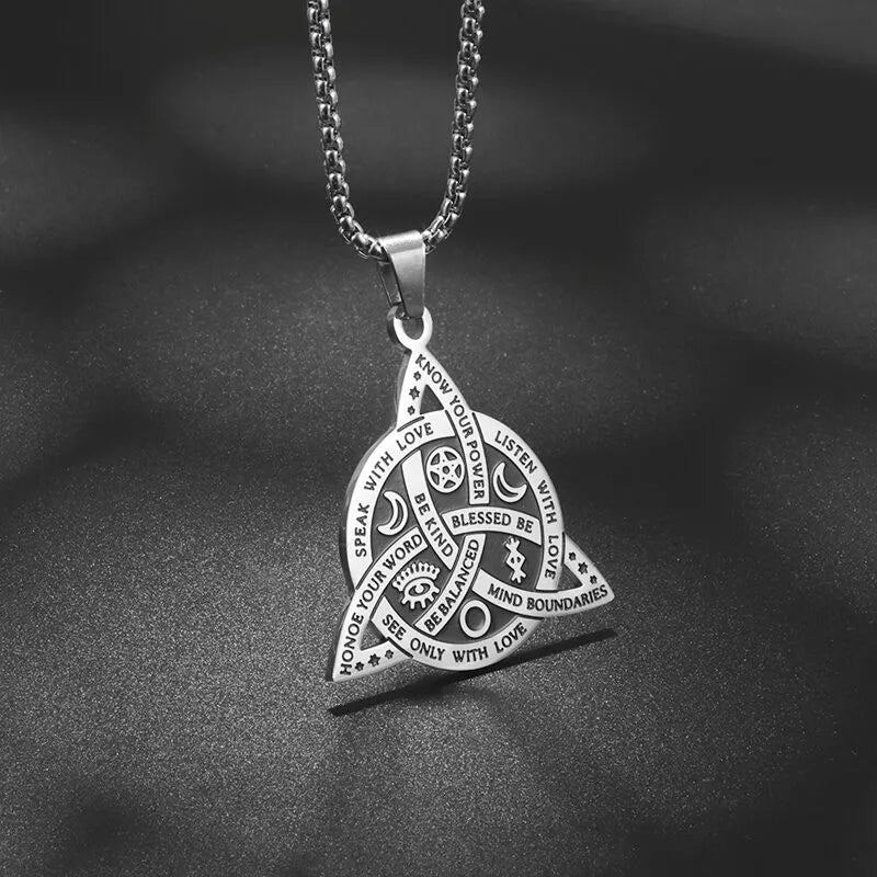 Nordic Rune Compass Necklace — Stainless Steel