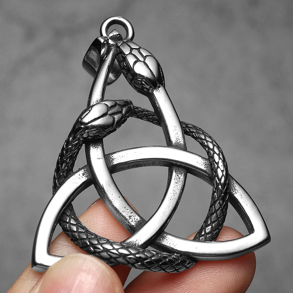 Viking Snake Pendant Necklace — Stainless Steel