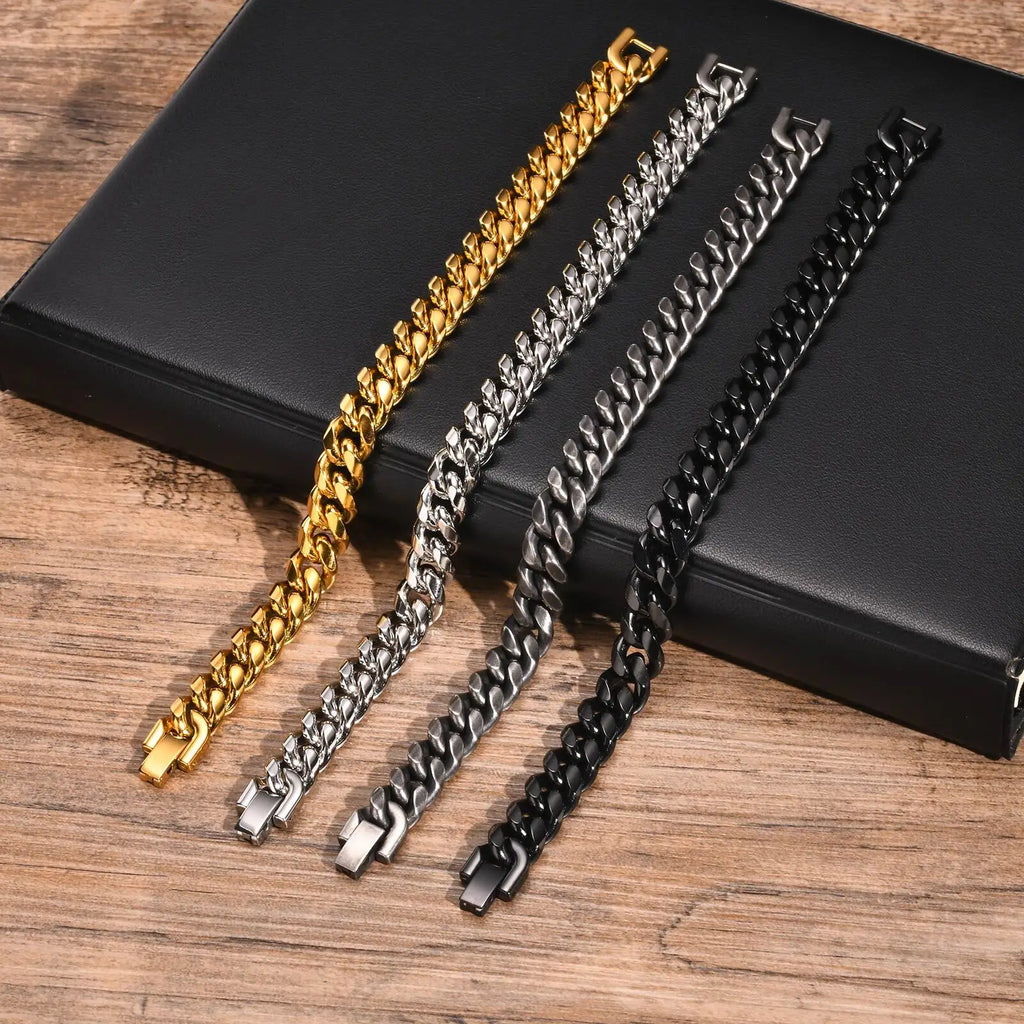 Cuban Miami Curb Chain Bracelet — Two-Tone