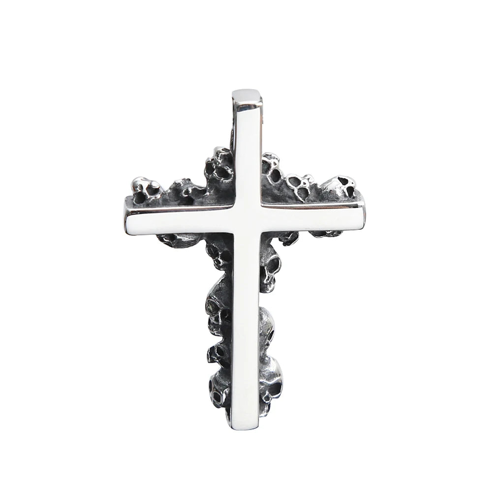 Cross Skull Pendant Necklace — Stainless Steel