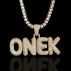Iced Out Letter Pendant Necklace Name