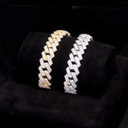 14mm Hip Hop Iced Out Cuban Link Bracelet Bling 5A Cubic Zirconia Miami Prong Bracelets Fashion Jewelry Gift for Men Women