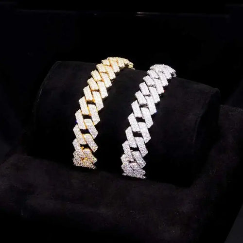 14mm Iced Out Miami Cuban Bracelet — Stainless Steel