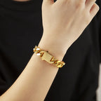 316 Stainless Steel Plated 18k Gold Fashion 8.10.12mm Encrypted Cuban Chain Miami Rap Hip Hop Men's Bracelet Accessory