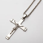 High quality 24K Gold Plated Jesus Christ Cross Pendant Hip hop Rap Golden Crucifixio Cuban Chain Necklace Men Jewelry