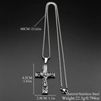 Cross Jesus Christ Silver Pendant Retro Crucifix