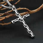 Unique Vintage Creative Cross Pendant Necklaces For Men Stainless Steel Gothic Hip Hop Chained Cross Necklace Biker