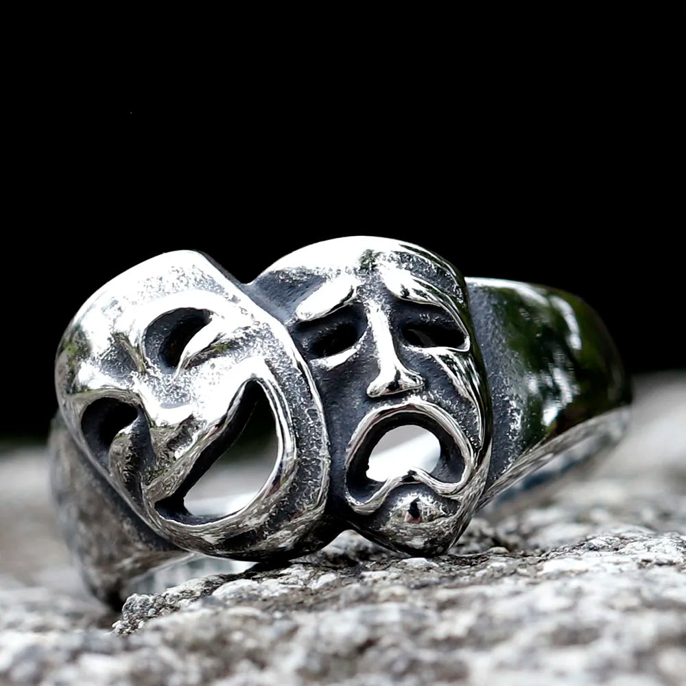 2023 New 316L Stainlesss Steel Cry and Smile Ring For Man Women Good Polished Couple Gift Fashion Jewelry for gift free