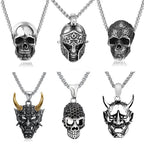 Gothic Skull Pendant Necklace — Stainless Steel