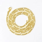 Gold Figaro Cuban Chain Necklace 3MM Stainless Steel