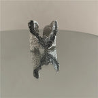Textured Lava Cyberpunk Ring — Stainless Steel
