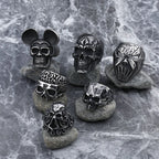 Motorcyclist Skull Ring — Stainless Steel