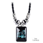 2024 Personalized Pendant Necklace Galaxy Constellation Design 12 Zodiac Sign Horoscope Astrology Necklace For Women Men Resin J