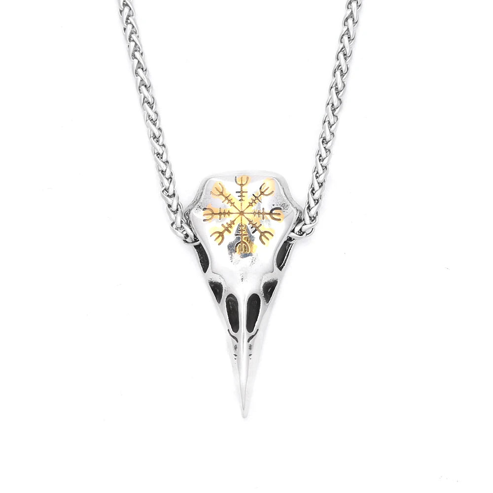 Viking Raven Stainless Steel Pendant Necklace