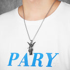 Angel Statue Pendant Necklace — Stainless Steel