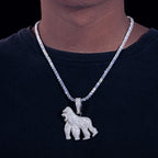 Men's Animal Gorilla Pendant Necklace, Fashionable Hip-Hop, Punk Rock, Animal Jewelry, Fashionable