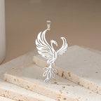 Dawapara Phoenix Pendant for Necklace Earrings Mythology Animal Stainless Steel Charms for Jewelry Making Religious Gift