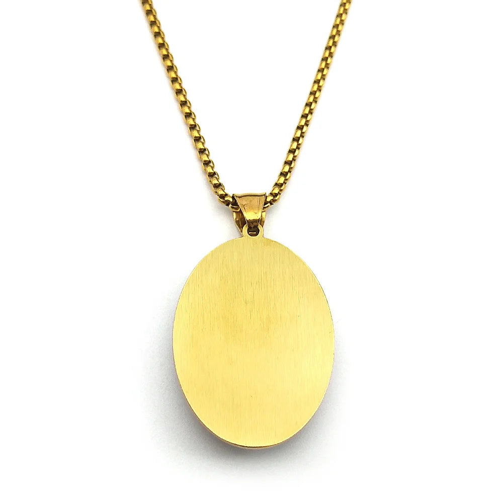 St. Sebastian Medal Pendant Necklace — Gold-Tone