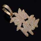 Letter Pendant Necklace Gold Double Row