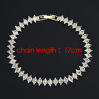 Luxury Dainty Tennis Bracelet for Women Silver Color Sparkling Cubic Zircon Stackable Chain Crystal Banquet Wedding Jewelry H085