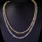 Gold Tennis Chain Necklace 6MM Colorful Rectangle
