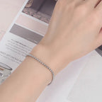 925 Sterling Silver Bracelet Men Women Teens Girls 3MM Square Round Box Chain 6.3"-" 9" inch Bangle Unisex Jewelry Gift