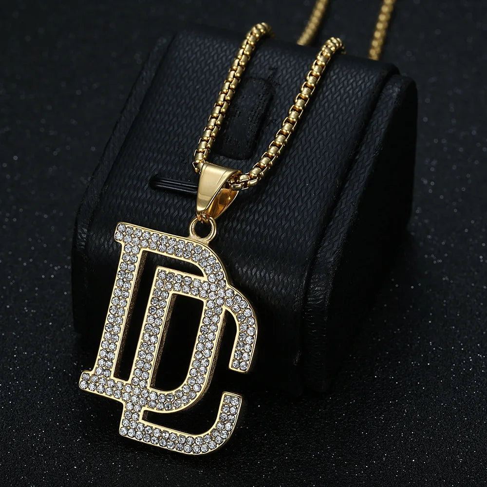 2026 New Fashion Men's Stainless Steel Zircon Dream Catcher Pendant Necklace, Hip Hop Punk Party Fashion Jewelry
