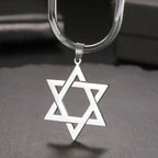 Star of David Snake Chain Necklace — Stainless Steel