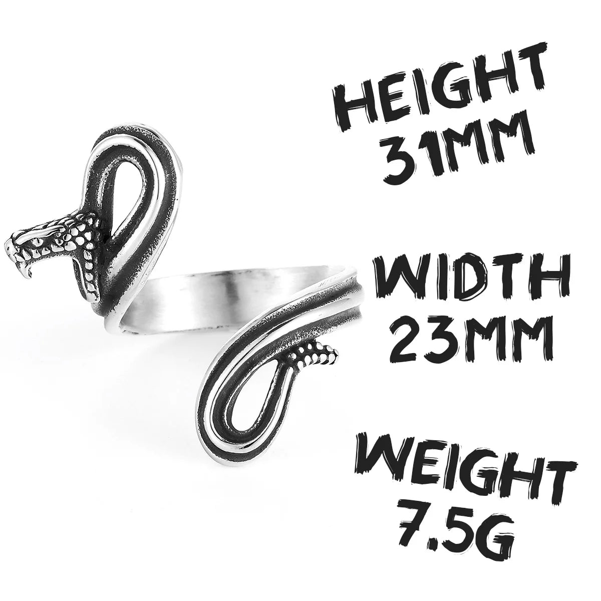 Viper Snake Animal Ring — Stainless Steel