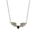 Iced Out Bat Silver Pendant Sterling Gothic Wing