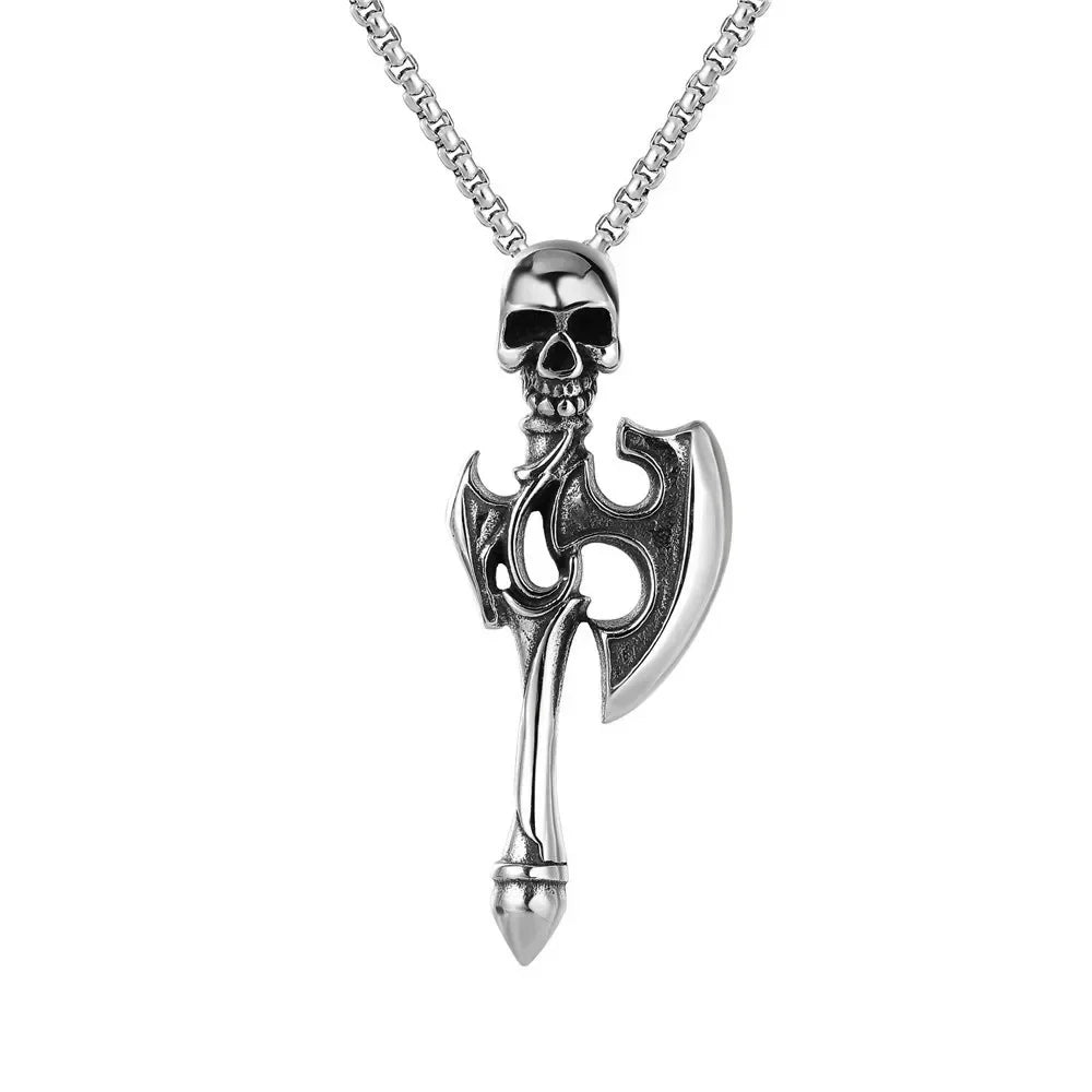Titanium Steel Crusader Cross Necklace, Black Coated Sword Pendant, Adjustable 60cm Chain, Gothic Gift for Men Women