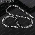 Wholesale 925 Sterling Silver Necklace 2/4/6/8/10/12MM Width 40-75cm Figaro Chain Lobster Clasp Men Women Engagement Jewelry