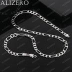 Wholesale 925 Sterling Silver Necklace 2/4/6/8/10/12MM Width 40-75cm Figaro Chain Lobster Clasp Men Women Engagement Jewelry