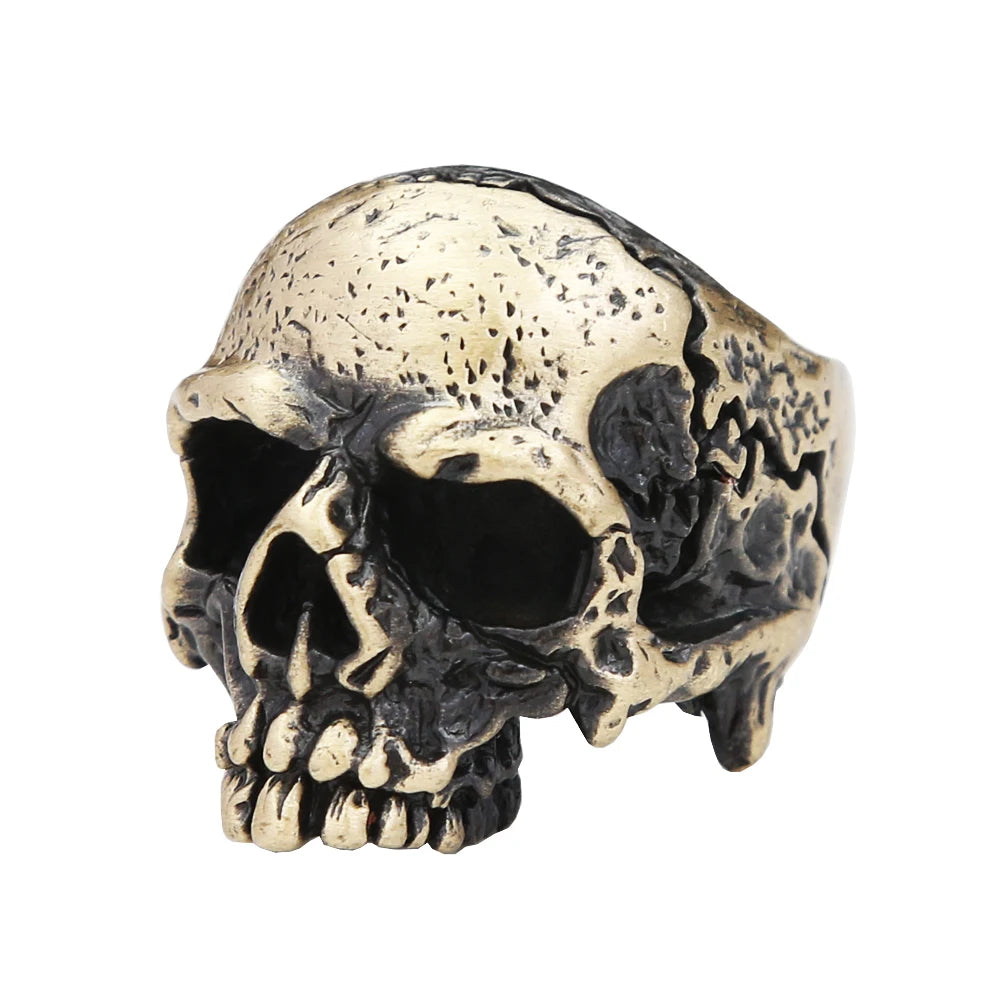 Fashion Punk Vintage Skull Ring Stainless Steel Gothic Biker Ring For Men Women Unique Viking Amulet Jewelry Gift