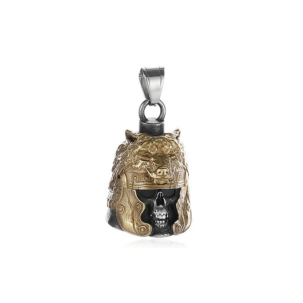 Viking Wolf Bell Pendant — Stainless Steel