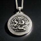 Dragon Steel Pendant 316L Relief Totem Vintage