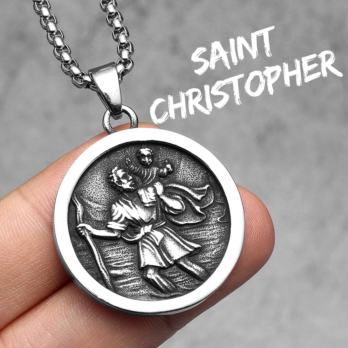 St. Christopher Pendant — Stainless Steel