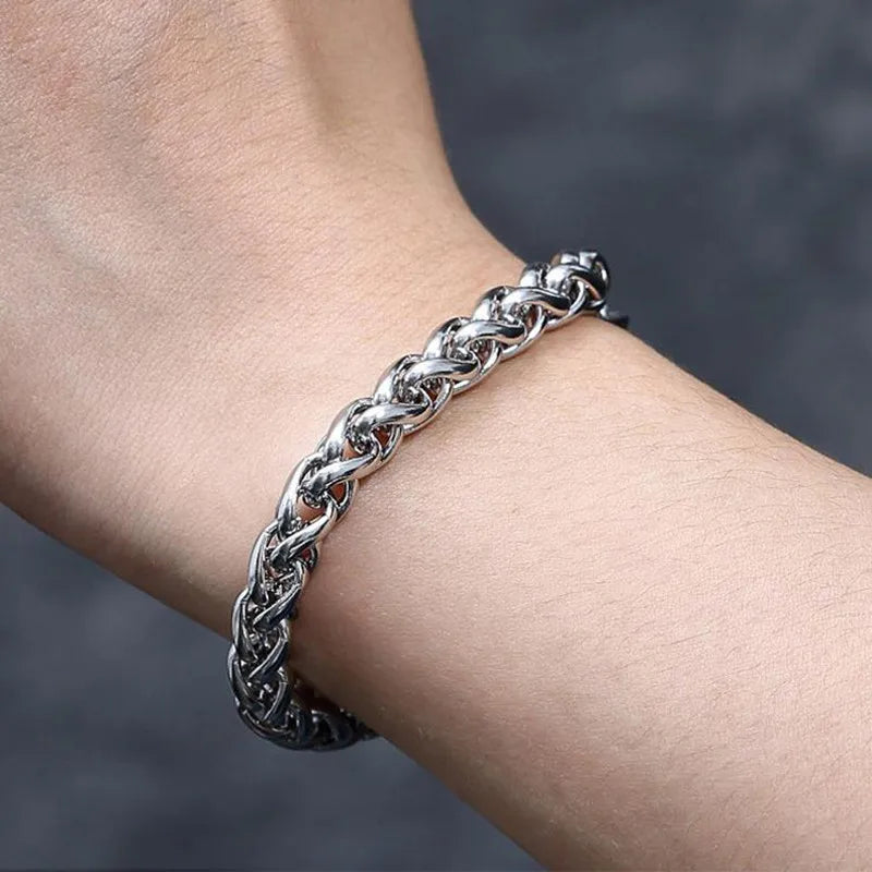 Titanium Steel Men Flower Basket Chain Bracelet Stainless Steel Fashion Jewelry Keel Chain Bracelet Jewelry Low Prices