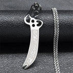 Islam Broadsword Stainless Steel Chain Necklaces Gold Color Long Necklace Pendant Men Jewelry colier homme N437S05